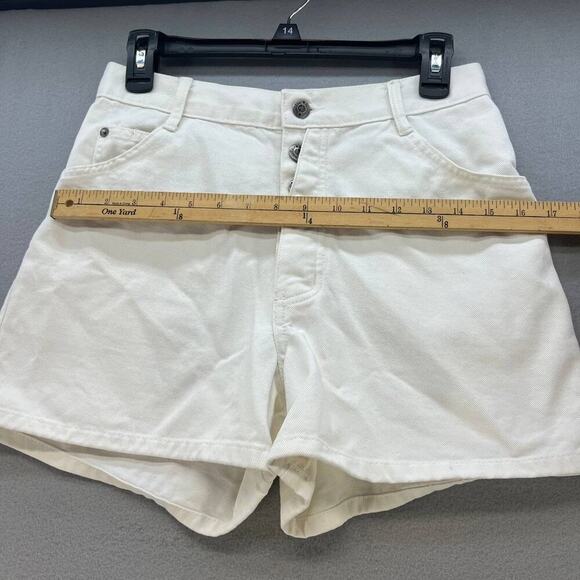 Vintage 90's Bonjour Button Fly Women's Jean Shorts Size 11/12 White - Picture 4 of 14
